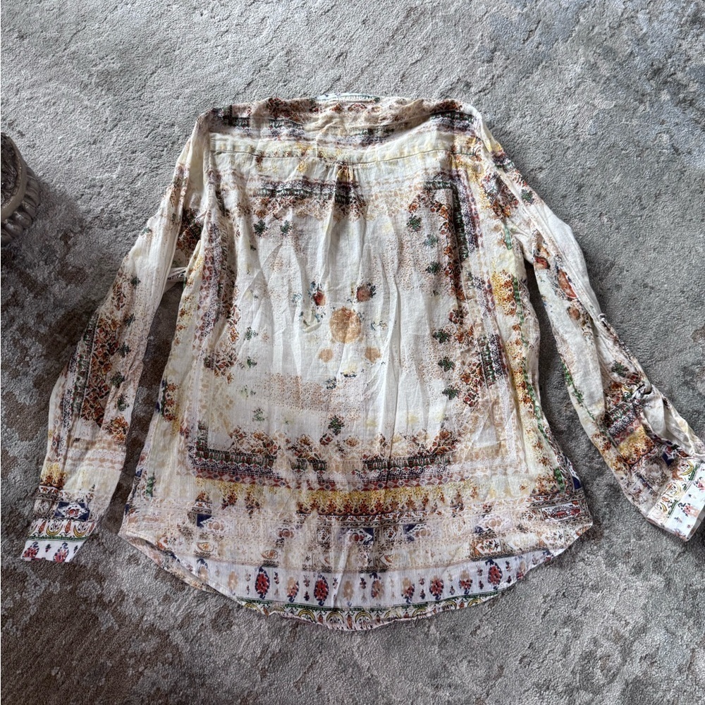 Floral Relaxed Buttoned Blouse with Mandarin Collar - Picture 8 of 15
